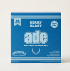 Box of ade Berry Blast electrolyte drink mix on a white background, bundle-box